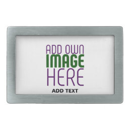 MODERN EDITABLE SIMPLE WHITE IMAGE TEXT TEMPLATE BELT BUCKLE