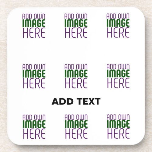 MODERN EDITABLE SIMPLE WHITE IMAGE TEXT TEMPLATE BEVERAGE COASTER