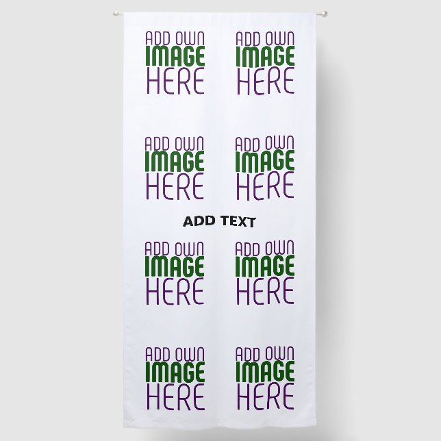 MODERN EDITABLE SIMPLE WHITE IMAGE TEXT TEMPLATE BLACKOUT CURTAINS (Front)
