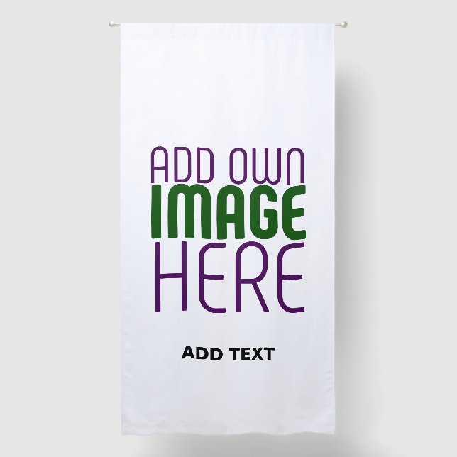 MODERN EDITABLE SIMPLE WHITE IMAGE TEXT TEMPLATE BLACKOUT CURTAINS (Front)