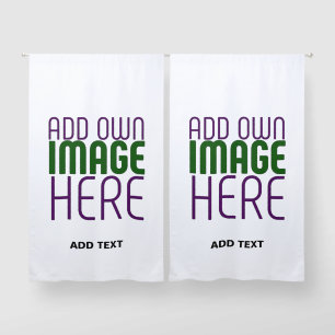 MODERN EDITABLE SIMPLE WHITE IMAGE TEXT TEMPLATE BLACKOUT CURTAINS