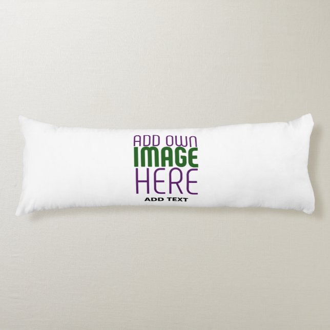 MODERN EDITABLE SIMPLE WHITE IMAGE TEXT TEMPLATE BODY PILLOW (Front)