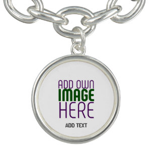 MODERN EDITABLE SIMPLE WHITE IMAGE TEXT TEMPLATE BRACELET