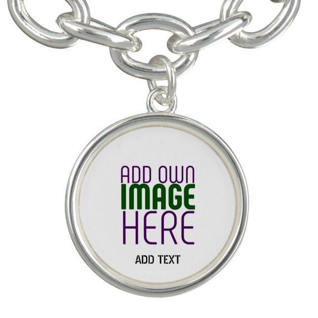 MODERN EDITABLE SIMPLE WHITE IMAGE TEXT TEMPLATE BRACELET (Design)