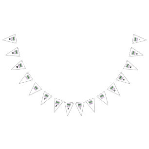 MODERN EDITABLE SIMPLE WHITE IMAGE TEXT TEMPLATE BUNTING FLAGS