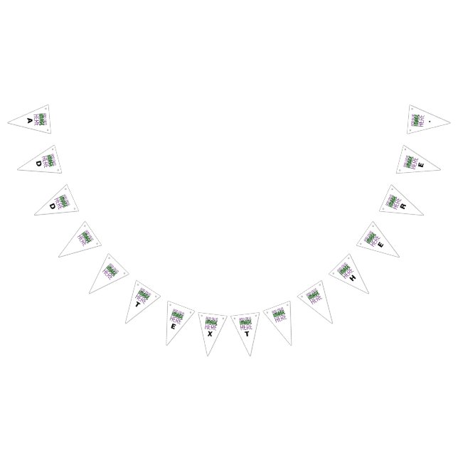 MODERN EDITABLE SIMPLE WHITE IMAGE TEXT TEMPLATE BUNTING FLAGS (All)
