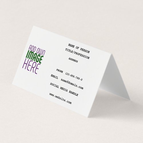 MODERN EDITABLE SIMPLE WHITE IMAGE TEXT TEMPLATE BUSINESS CARD