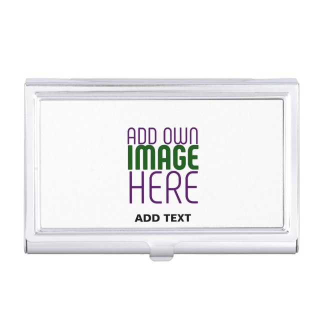 MODERN EDITABLE SIMPLE WHITE IMAGE TEXT TEMPLATE BUSINESS CARD CASE (Front)