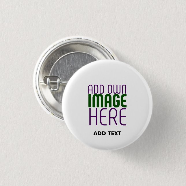 MODERN EDITABLE SIMPLE WHITE IMAGE TEXT TEMPLATE BUTTON (Front & Back)