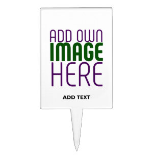 MODERN EDITABLE SIMPLE WHITE IMAGE TEXT TEMPLATE CAKE TOPPER