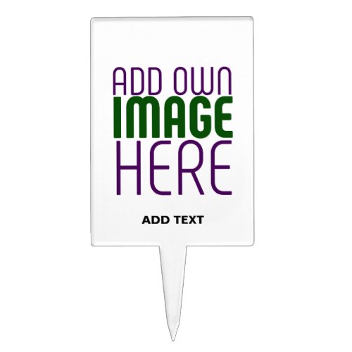 MODERN EDITABLE SIMPLE WHITE IMAGE TEXT TEMPLATE CAKE TOPPER