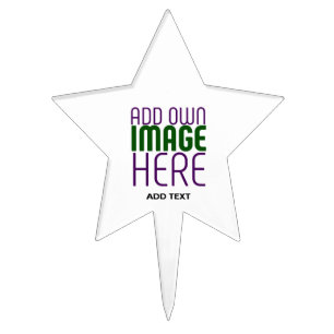 MODERN EDITABLE SIMPLE WHITE IMAGE TEXT TEMPLATE CAKE TOPPER