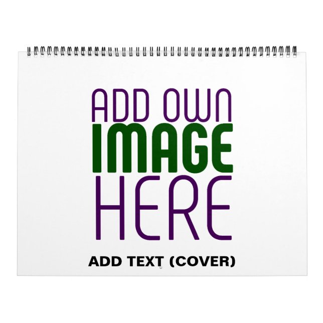 MODERN EDITABLE SIMPLE WHITE IMAGE TEXT TEMPLATE CALENDAR (Cover)