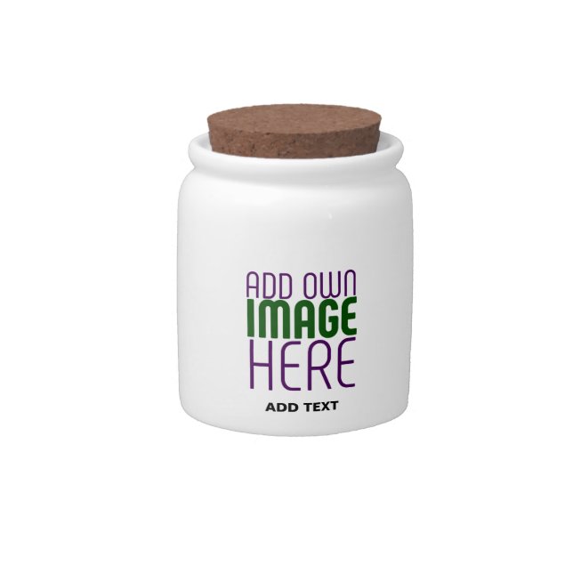MODERN EDITABLE SIMPLE WHITE IMAGE TEXT TEMPLATE CANDY JAR (Front)