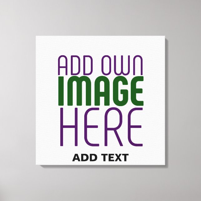 MODERN EDITABLE SIMPLE WHITE IMAGE TEXT TEMPLATE CANVAS PRINT (Front)