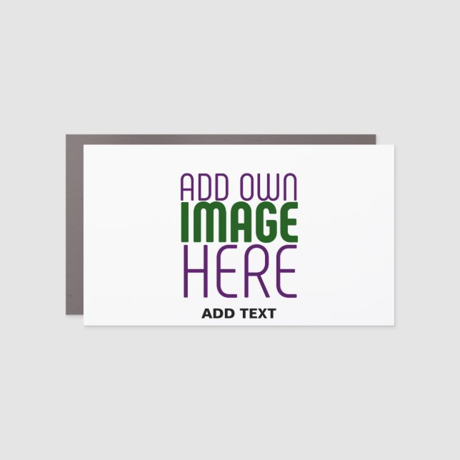 MODERN EDITABLE SIMPLE WHITE IMAGE TEXT TEMPLATE CAR MAGNET (Front)