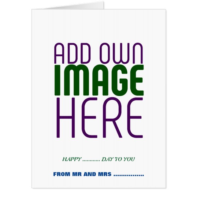 MODERN EDITABLE SIMPLE WHITE IMAGE TEXT TEMPLATE CARD (Front)