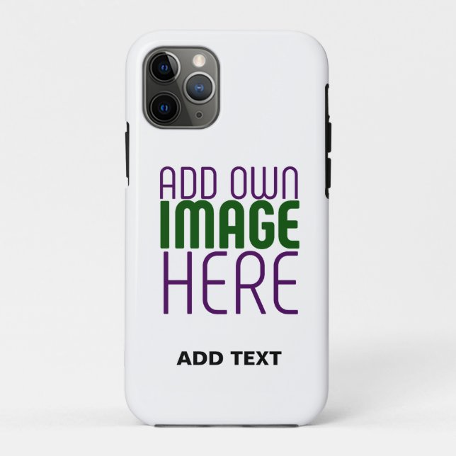 MODERN EDITABLE SIMPLE WHITE IMAGE TEXT TEMPLATE Case-Mate iPhone CASE (Back)