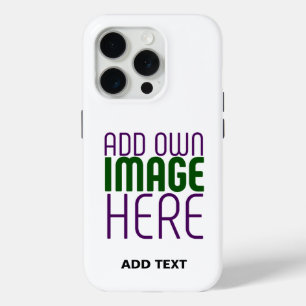 MODERN EDITABLE SIMPLE WHITE IMAGE TEXT TEMPLATE iPhone 15 PRO CASE
