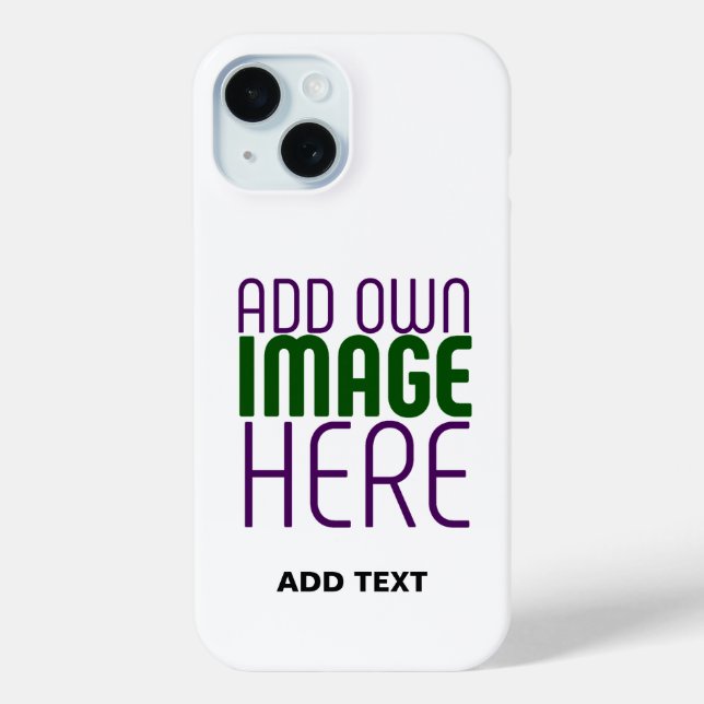 MODERN EDITABLE SIMPLE WHITE IMAGE TEXT TEMPLATE Case-Mate iPhone CASE (Back)