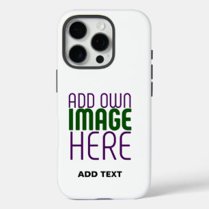 MODERN EDITABLE SIMPLE WHITE IMAGE TEXT TEMPLATE iPhone 16 PRO CASE