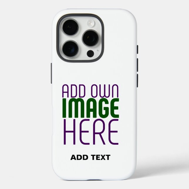 MODERN EDITABLE SIMPLE WHITE IMAGE TEXT TEMPLATE Case-Mate iPhone CASE (Back)