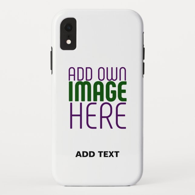 MODERN EDITABLE SIMPLE WHITE IMAGE TEXT TEMPLATE Case-Mate iPhone CASE (Back)