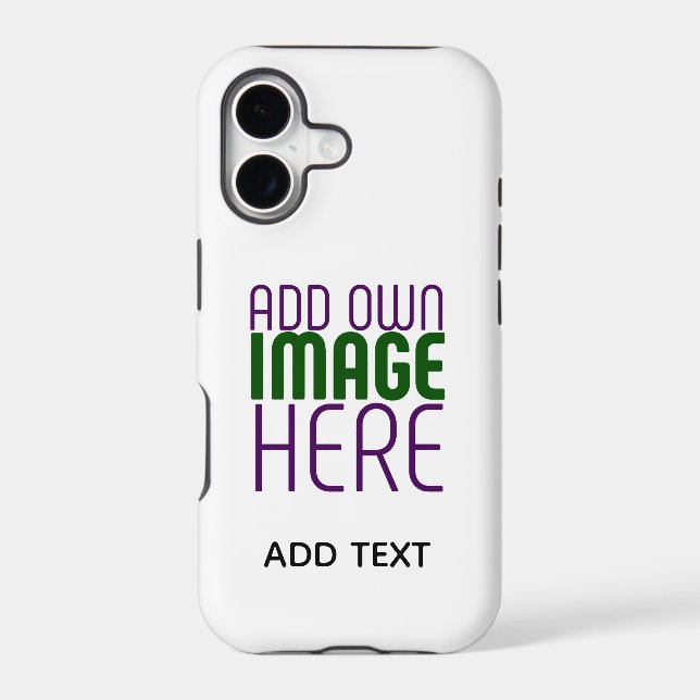 MODERN EDITABLE SIMPLE WHITE IMAGE TEXT TEMPLATE Case-Mate iPhone CASE (Back)