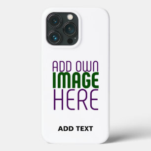 MODERN EDITABLE SIMPLE WHITE IMAGE TEXT TEMPLATE iPhone 13 PRO CASE