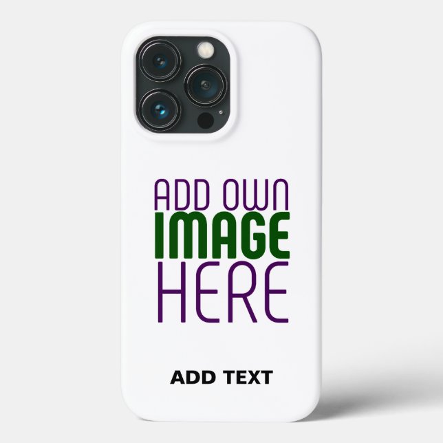 MODERN EDITABLE SIMPLE WHITE IMAGE TEXT TEMPLATE Case-Mate iPhone CASE (Back)