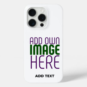 MODERN EDITABLE SIMPLE WHITE IMAGE TEXT TEMPLATE iPhone 15 PRO CASE