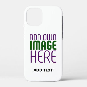 MODERN EDITABLE SIMPLE WHITE IMAGE TEXT TEMPLATE iPhone 12 MINI CASE