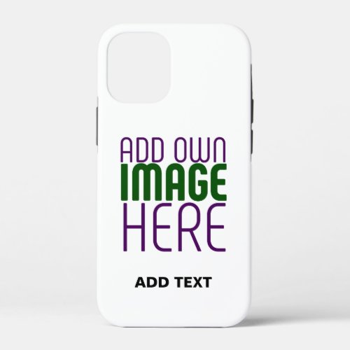 MODERN EDITABLE SIMPLE WHITE IMAGE TEXT TEMPLATE iPhone 12 MINI CASE