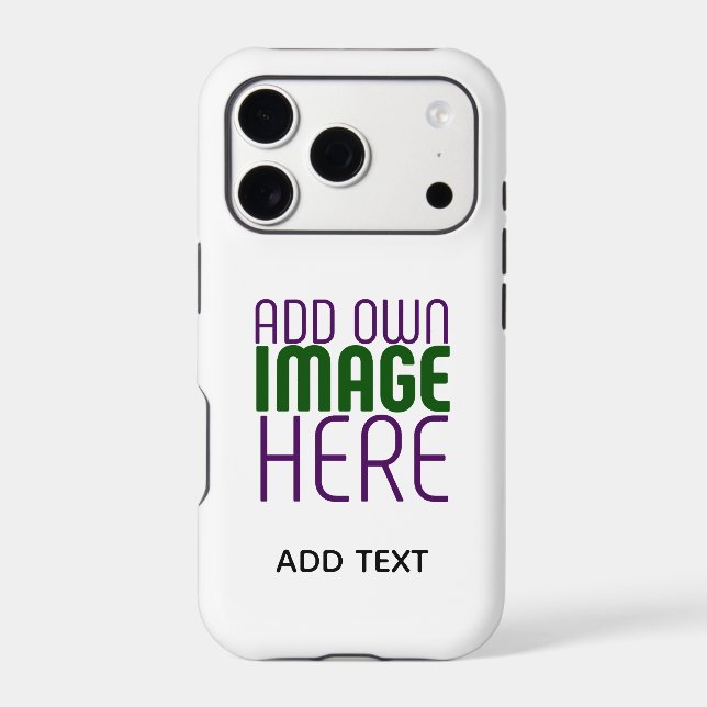 MODERN EDITABLE SIMPLE WHITE IMAGE TEXT TEMPLATE Case-Mate iPhone CASE (Back)