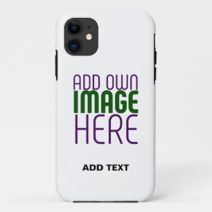 MODERN EDITABLE SIMPLE WHITE IMAGE TEXT TEMPLATE iPhone 11 CASE