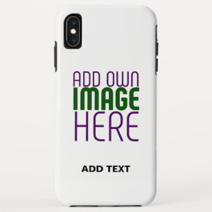 MODERN EDITABLE SIMPLE WHITE IMAGE TEXT TEMPLATE iPhone XS MAX CASE