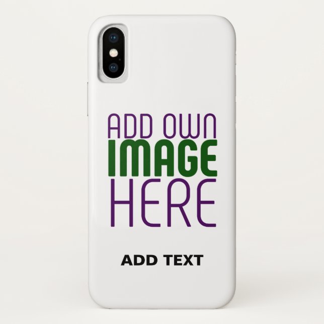 MODERN EDITABLE SIMPLE WHITE IMAGE TEXT TEMPLATE Case-Mate iPhone CASE (Back)