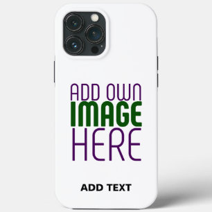 MODERN EDITABLE SIMPLE WHITE IMAGE TEXT TEMPLATE iPhone 13 PRO MAX CASE