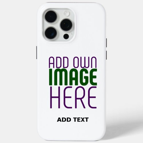 MODERN EDITABLE SIMPLE WHITE IMAGE TEXT TEMPLATE iPhone 15 PRO MAX CASE