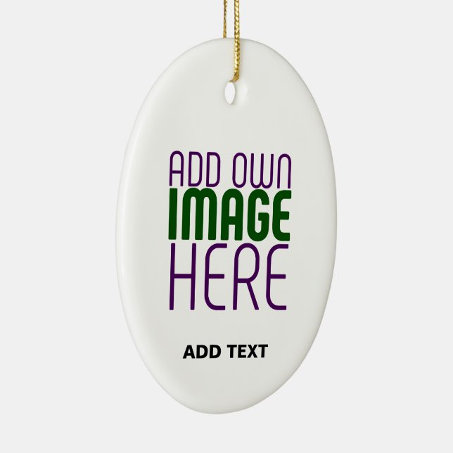  MODERN EDITABLE SIMPLE WHITE IMAGE TEXT TEMPLATE CERAMIC ORNAMENT (Right)