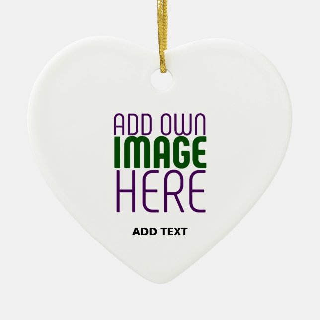  MODERN EDITABLE SIMPLE WHITE IMAGE TEXT TEMPLATE CERAMIC ORNAMENT (Front)