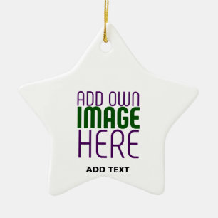  MODERN EDITABLE SIMPLE WHITE IMAGE TEXT TEMPLATE CERAMIC ORNAMENT