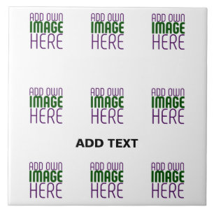 MODERN EDITABLE SIMPLE WHITE IMAGE TEXT TEMPLATE CERAMIC TILE