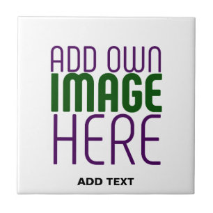 MODERN EDITABLE SIMPLE WHITE IMAGE TEXT TEMPLATE CERAMIC TILE