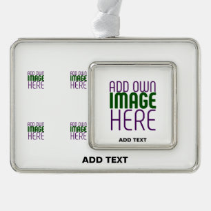 MODERN EDITABLE SIMPLE WHITE IMAGE TEXT TEMPLATE CHRISTMAS ORNAMENT