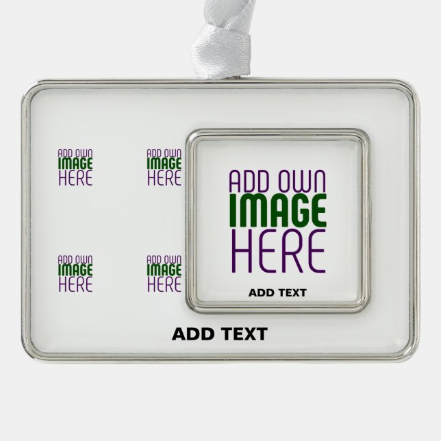  MODERN EDITABLE SIMPLE WHITE IMAGE TEXT TEMPLATE CHRISTMAS ORNAMENT (Front)