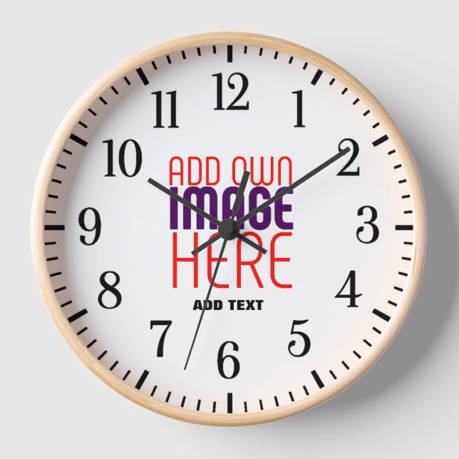 MODERN EDITABLE SIMPLE WHITE IMAGE TEXT TEMPLATE CLOCK (Front)