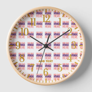 MODERN EDITABLE SIMPLE WHITE IMAGE TEXT TEMPLATE CLOCK