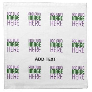 MODERN EDITABLE SIMPLE WHITE IMAGE TEXT TEMPLATE CLOTH NAPKIN