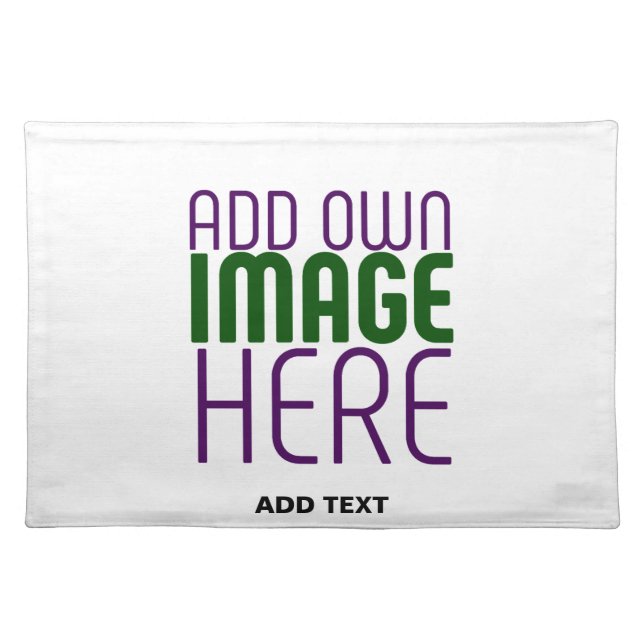 MODERN EDITABLE SIMPLE WHITE IMAGE TEXT TEMPLATE CLOTH PLACEMAT (Front)